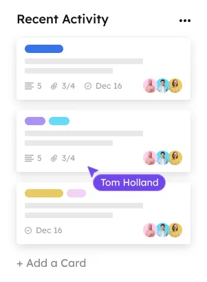 Task list with assignees, due dates, and activity in Taskbes